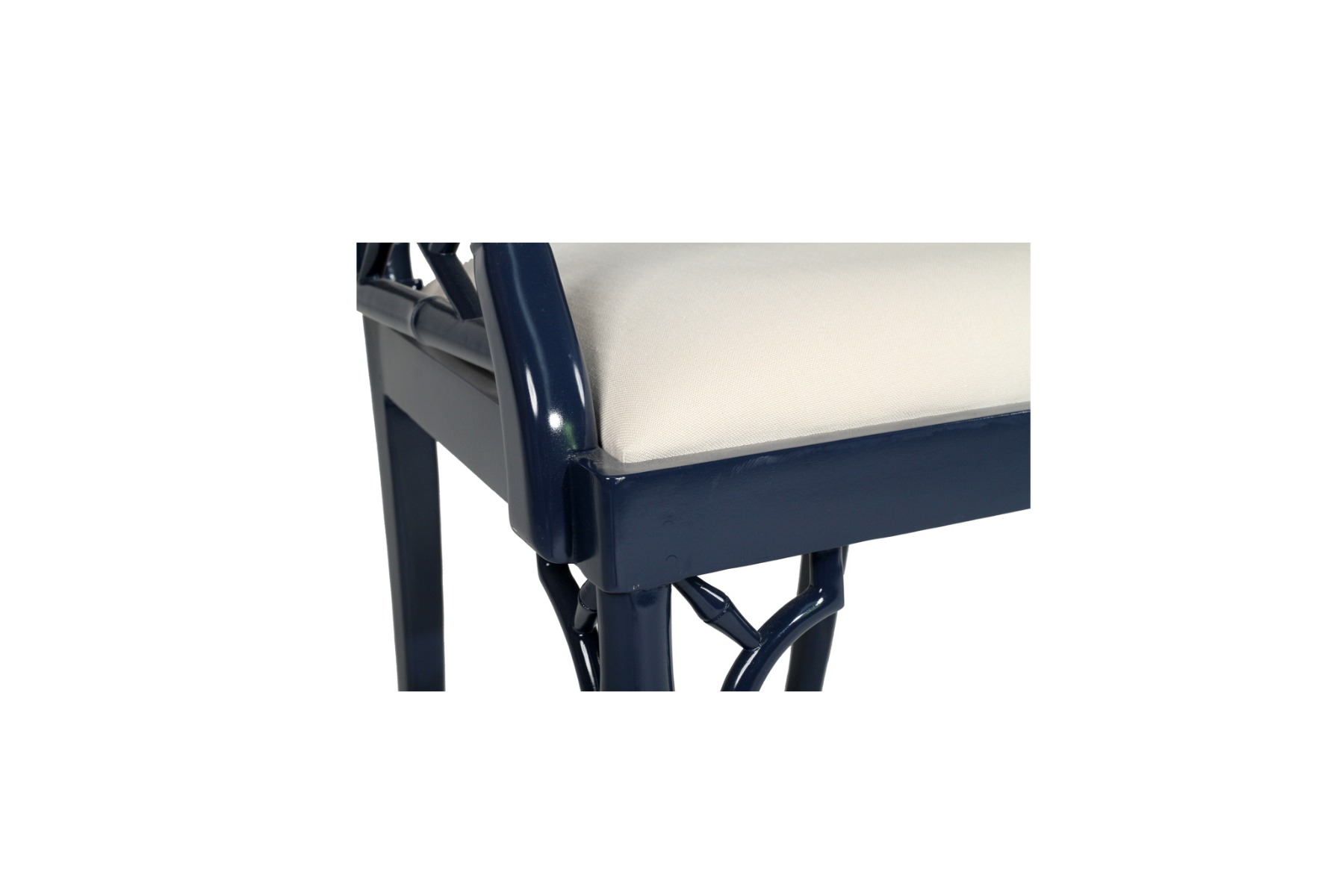 "Nantucket" Hamptons Style Chippendale Carver Dining Chair, Navy - Image 7