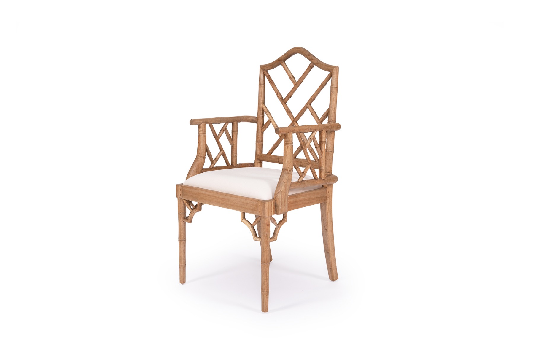 "Nantucket" Hamptons Style Chippendale Carver Dining Chair, Weathered Oak - Image 2