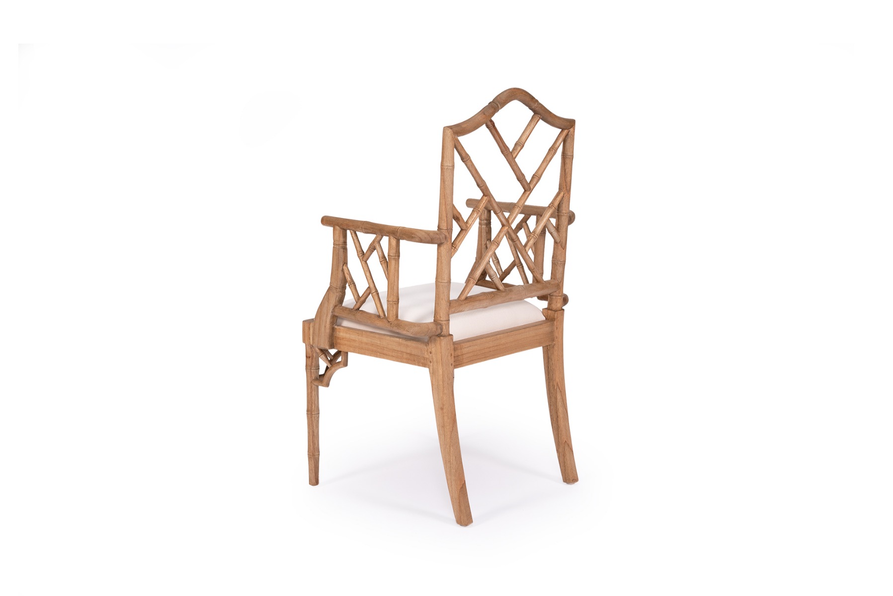 "Nantucket" Hamptons Style Chippendale Carver Dining Chair, Weathered Oak - Image 4