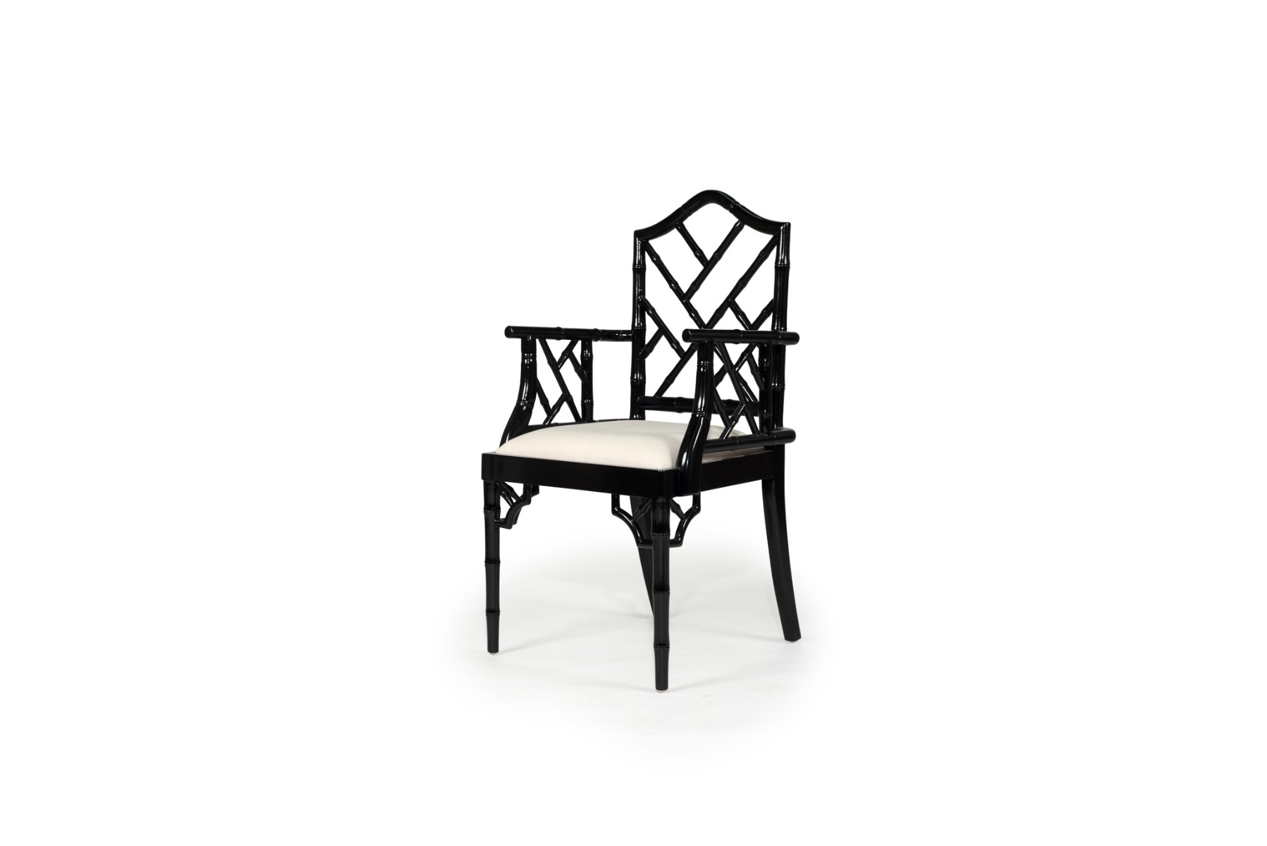 "Nantucket" Hamptons Style Chippendale Carver Dining Chair, Black - Image 2