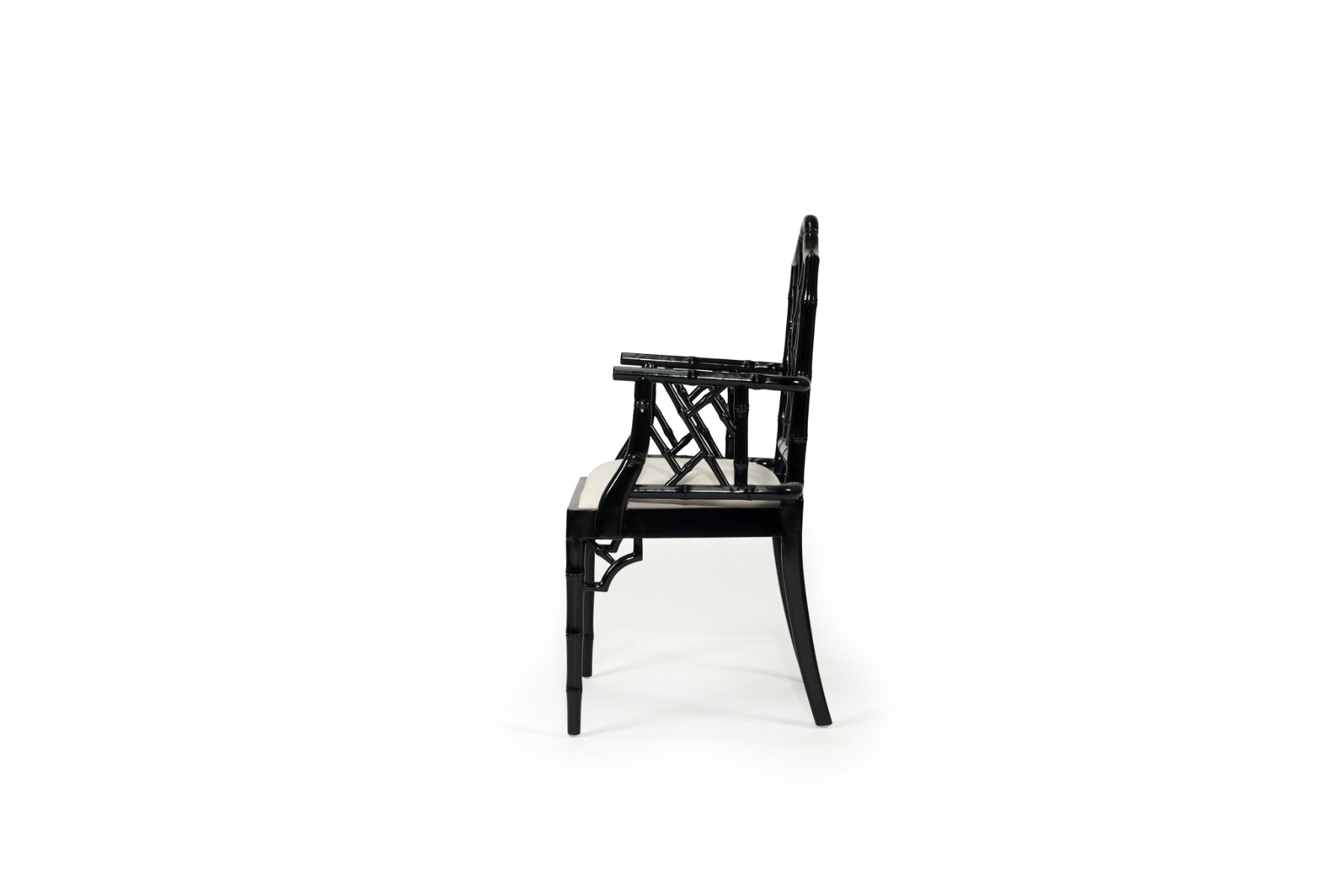 "Nantucket" Hamptons Style Chippendale Carver Dining Chair, Black - Image 3