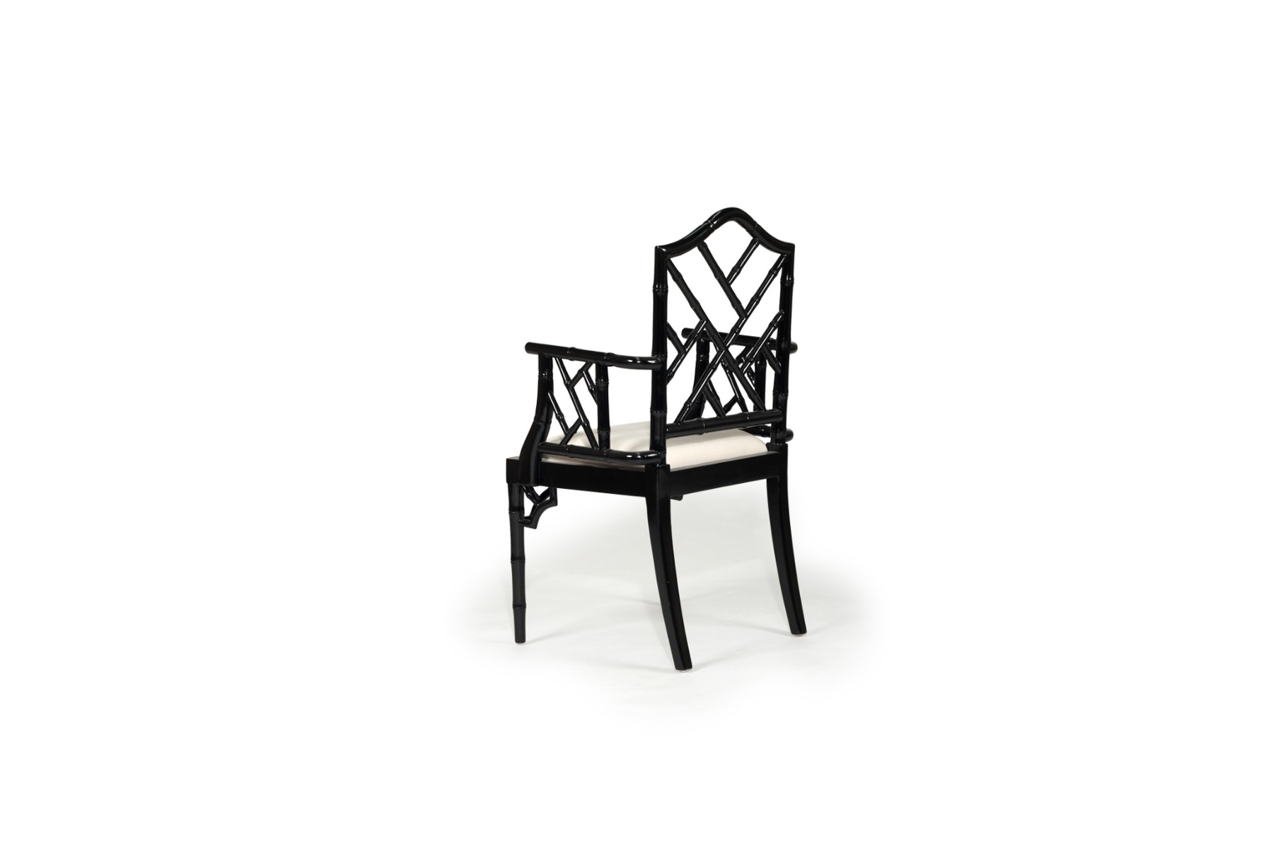 "Nantucket" Hamptons Style Chippendale Carver Dining Chair, Black - Image 4