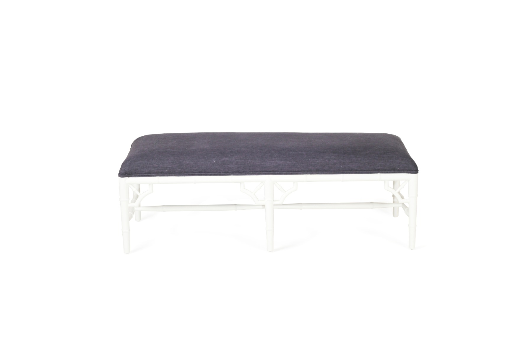 White Chippendale Bench Seat Bed End White, Width 135cm x Depth 45cm x Height 49cm - Image 7