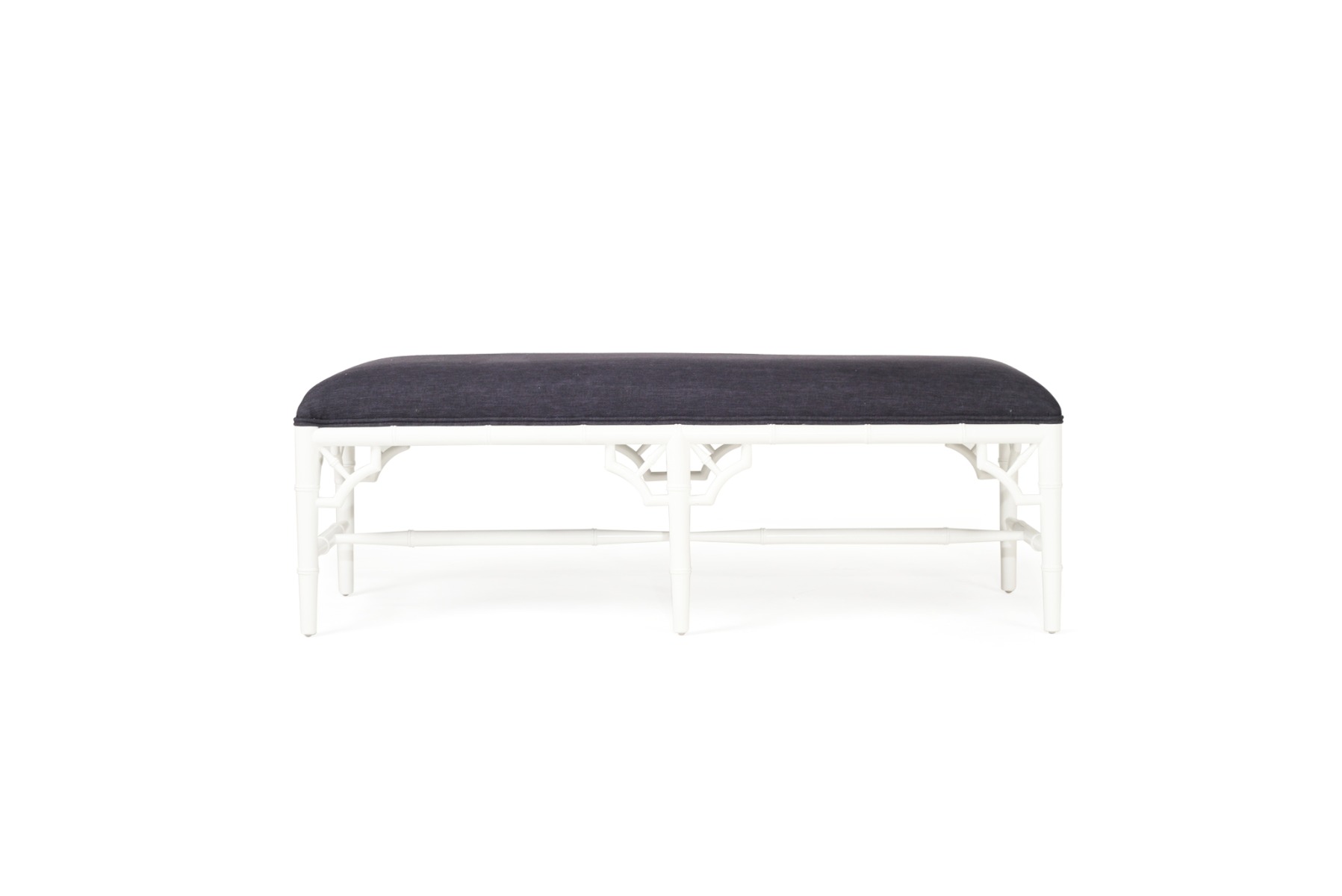 White Chippendale Bench Seat Bed End White, Width 135cm x Depth 45cm x Height 49cm - Image 6