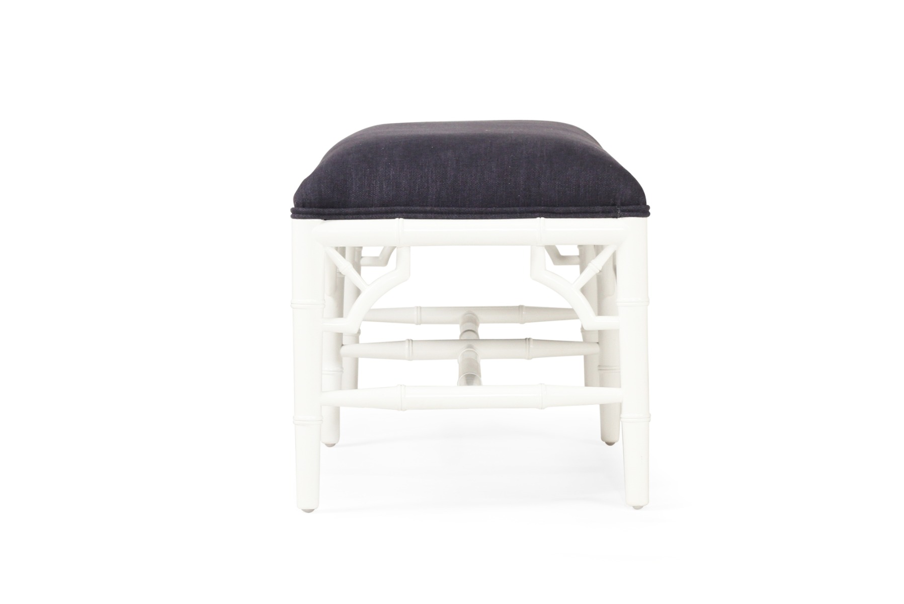 White Chippendale Bench Seat Bed End White, Width 135cm x Depth 45cm x Height 49cm - Image 5