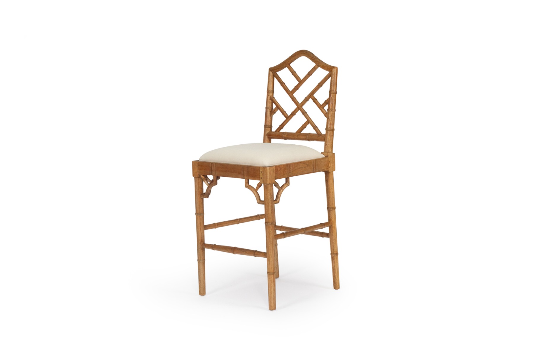 Chippendale Counter Stool Weathered Oak, Width 50cm x Depth 51cm x Height 65cm - Image 3