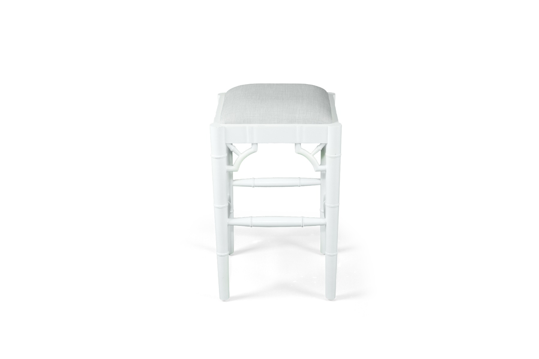 "Nantucket" Hamptons Style Chippendale Kitchen Counter Backless Bar Stool, White - Image 3
