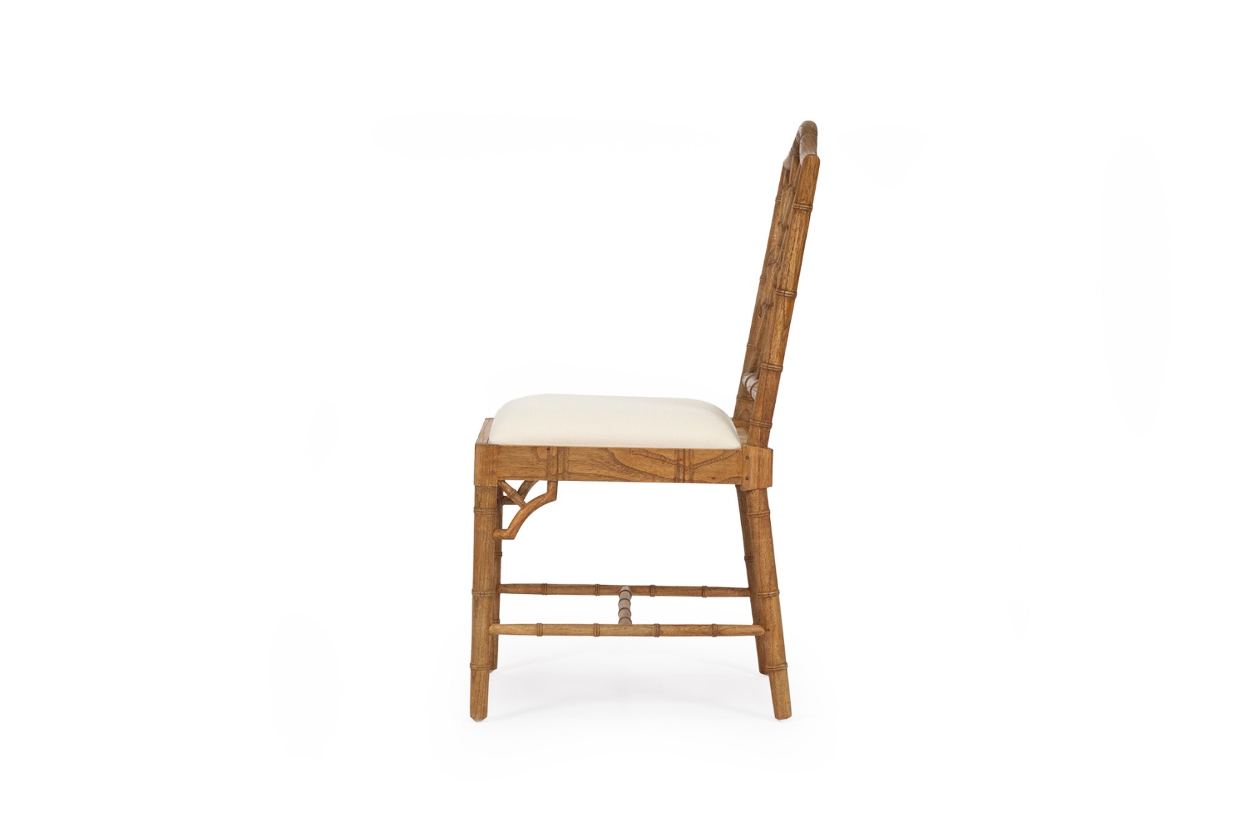 "Nantucket" Hamptons Style Chippendale Dining Chair, Weathered Oak Cushioned Seat - Image 5