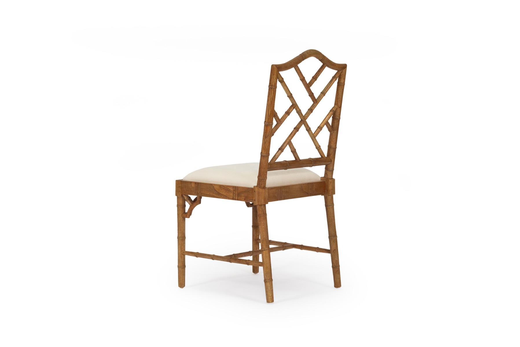 "Nantucket" Hamptons Style Chippendale Dining Chair, Weathered Oak Cushioned Seat - Image 4