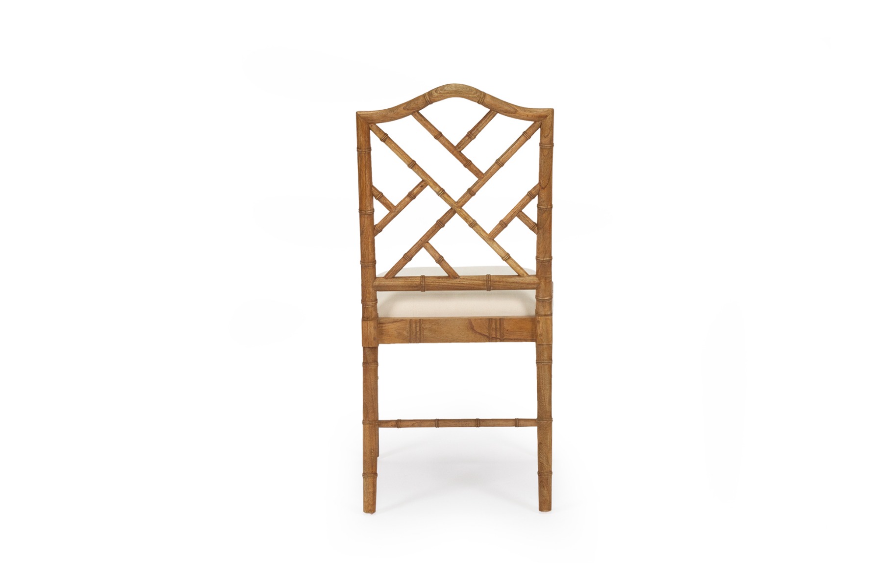 "Nantucket" Hamptons Style Chippendale Dining Chair, Weathered Oak Cushioned Seat - Image 3