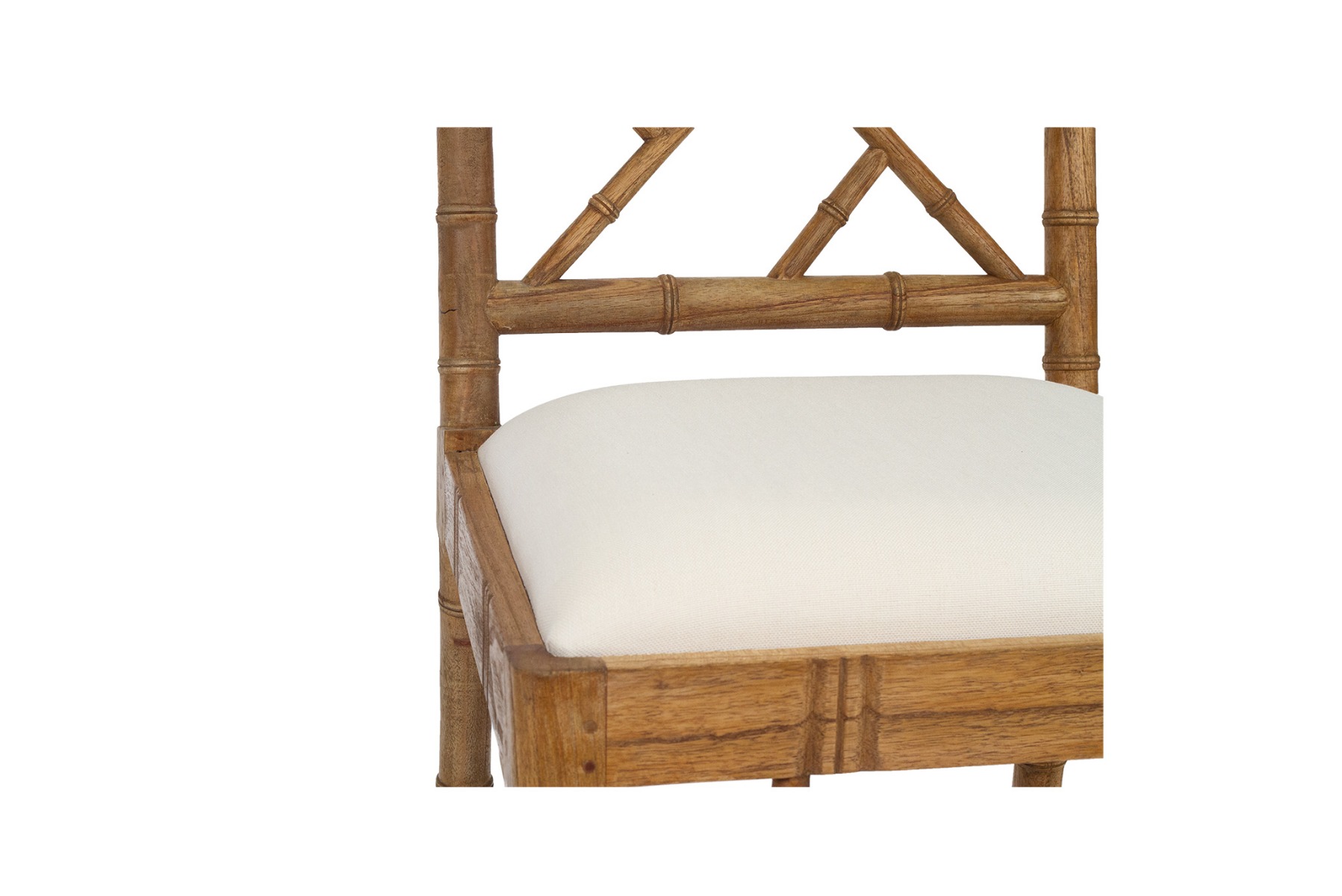 "Nantucket" Hamptons Style Chippendale Dining Chair, Weathered Oak Cushioned Seat - Image 2