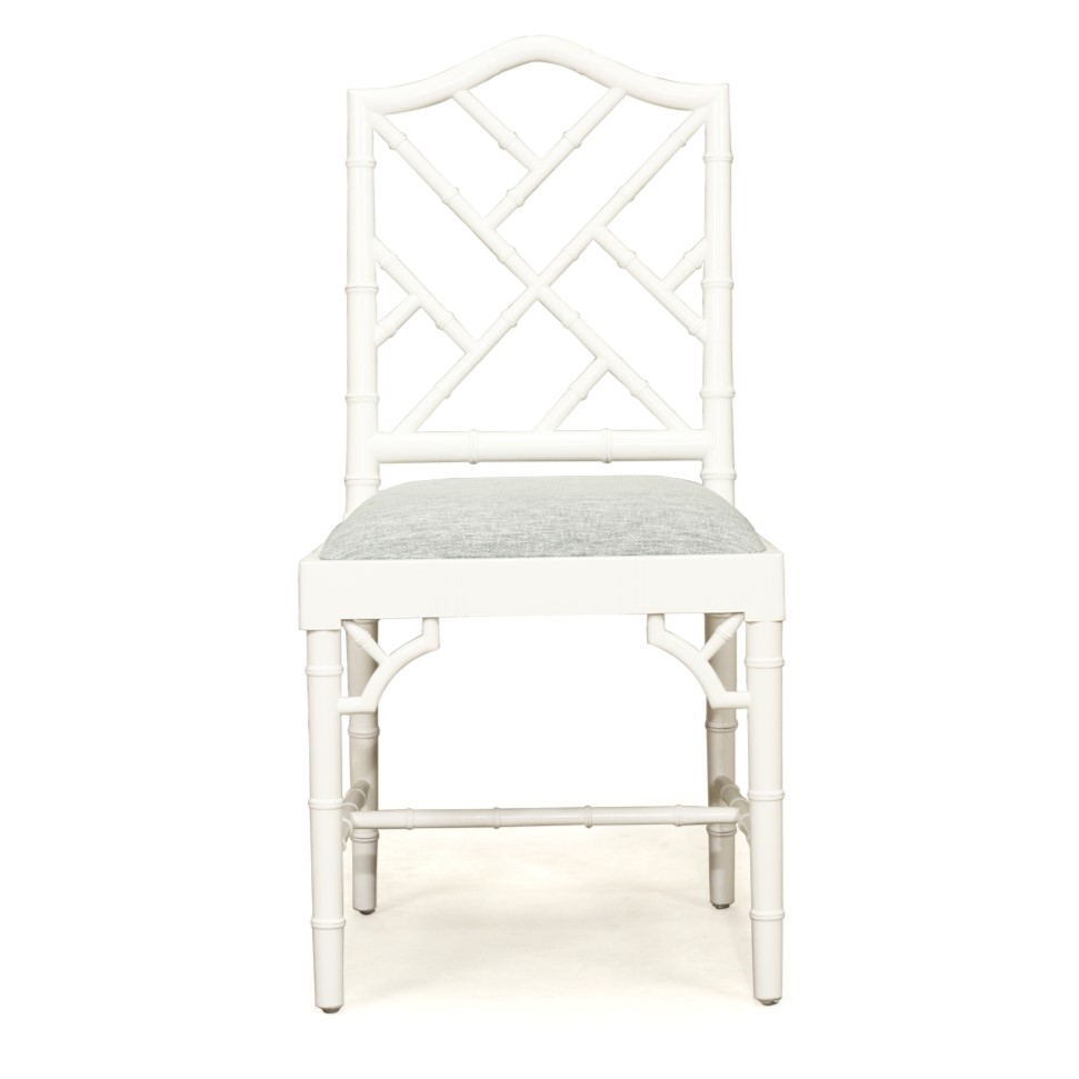 "Nantucket" Hamptons Style Chippendale Dining Chair, White with Duck Egg Seat (RRP $699) - Image 2
