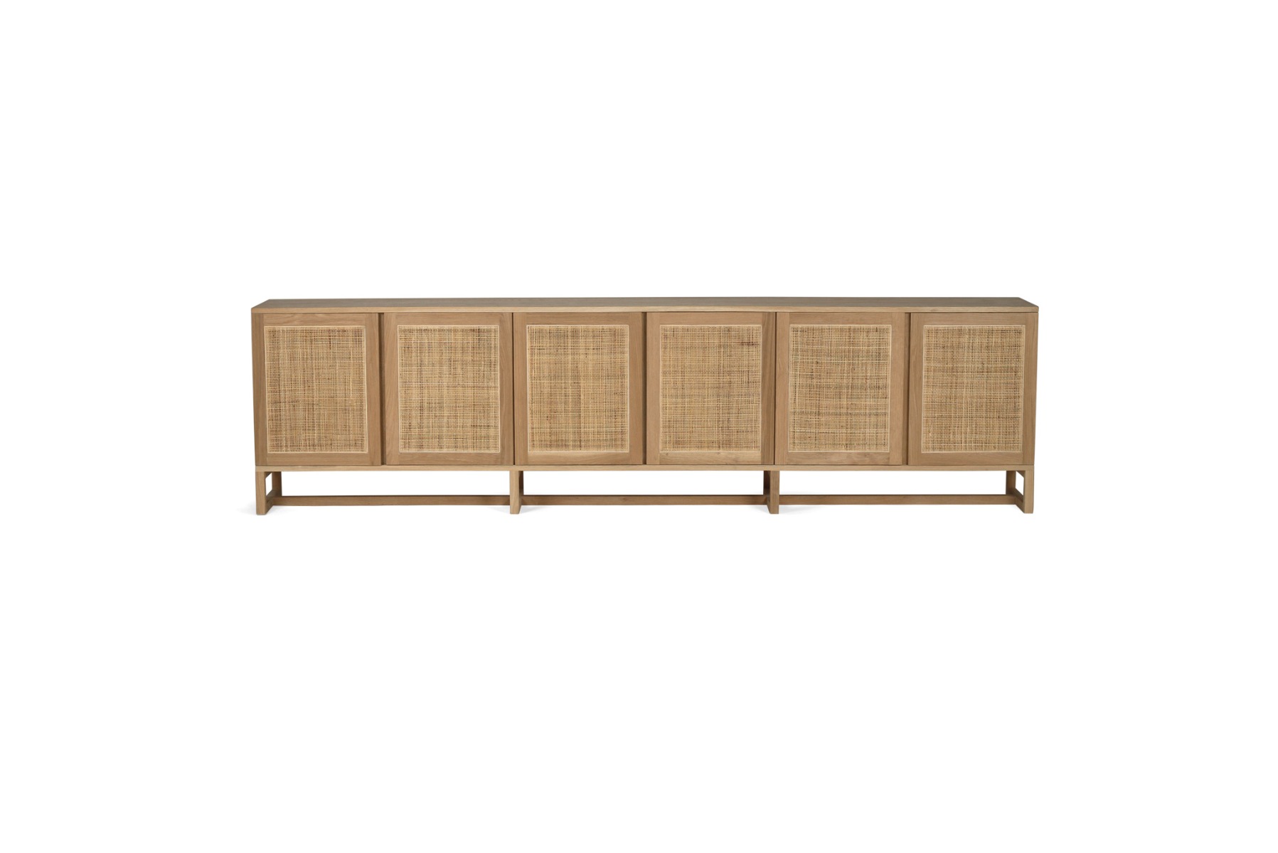 Clovelly Six Door Sideboard Natural, W 300cm x D 40cm x H 80cm - Image 3