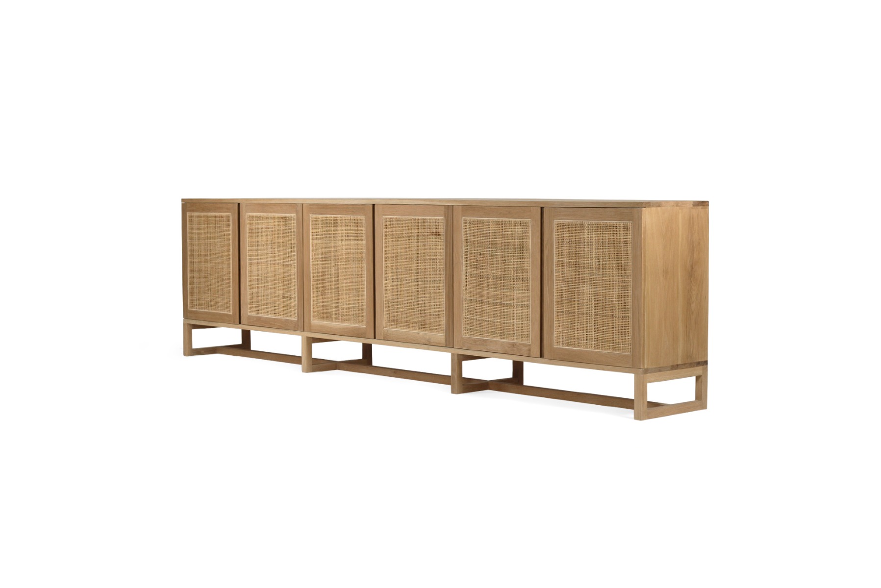 Clovelly Six Door Sideboard Natural, W 300cm x D 40cm x H 80cm - Image 2