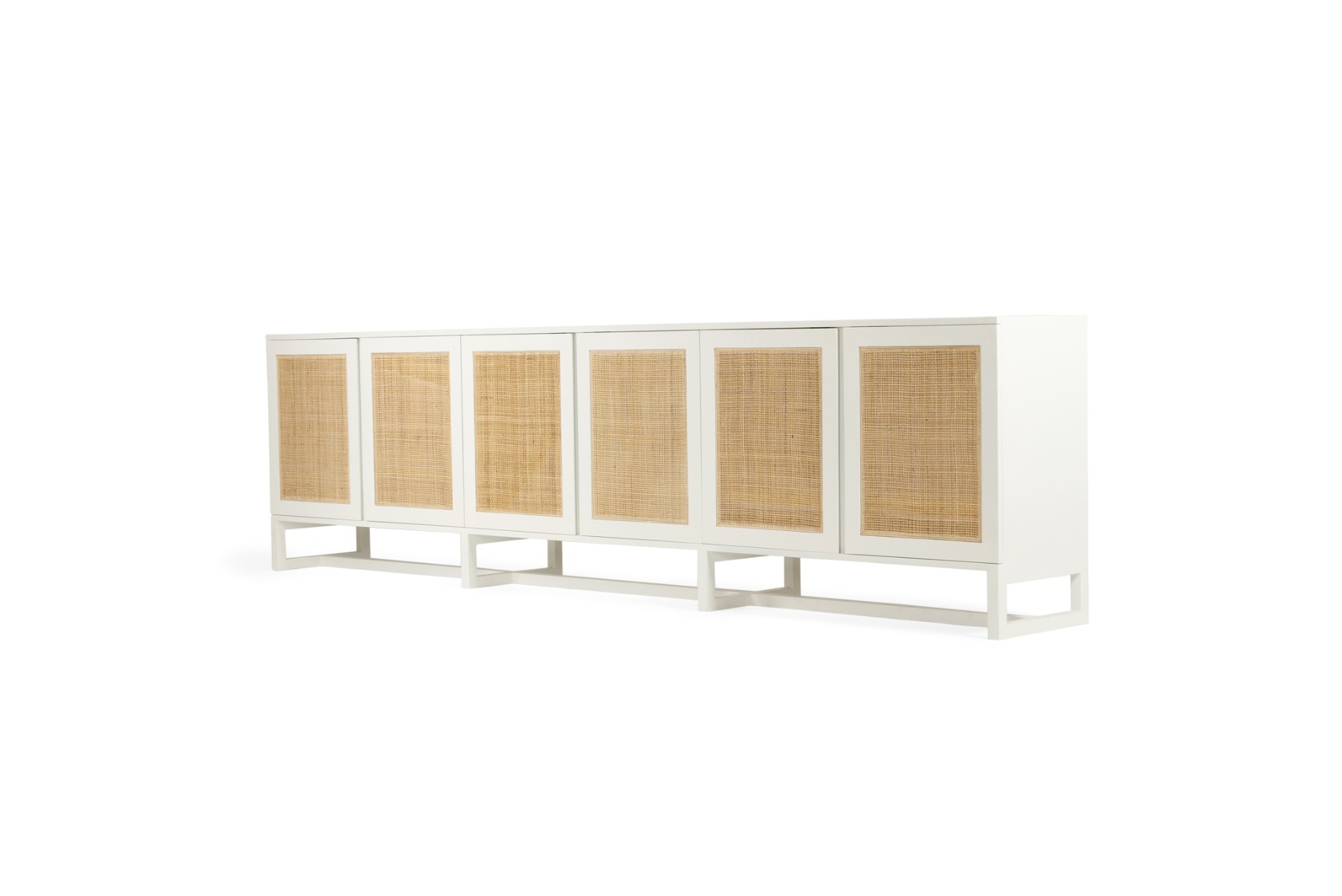 Clovelly Six Door Sideboard White, W 300cm x D 40cm x H 80cm - Image 2