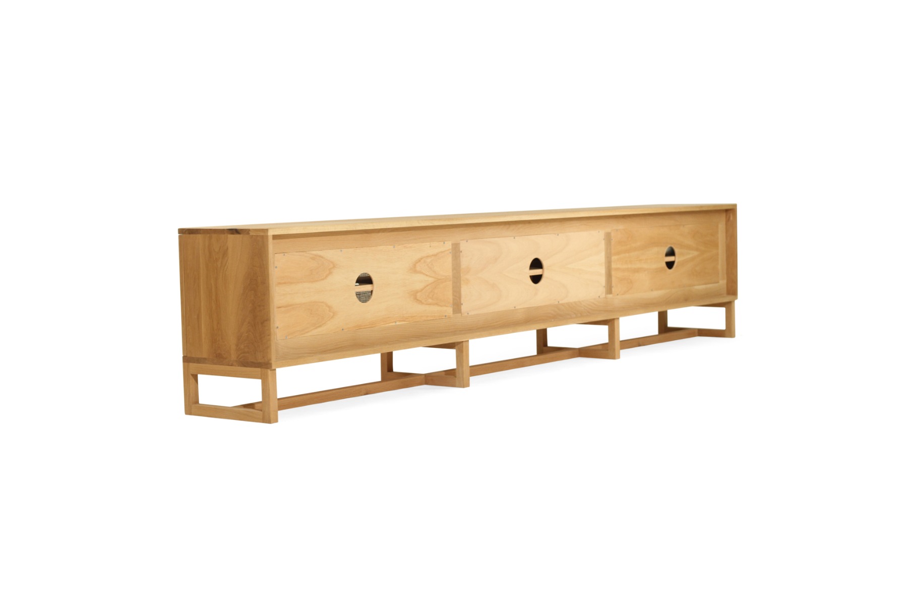 Clovelly Entertainment Unit Six Door Arch Windows Natural, W 300cm x D 40cm x H 60cm - Image 5