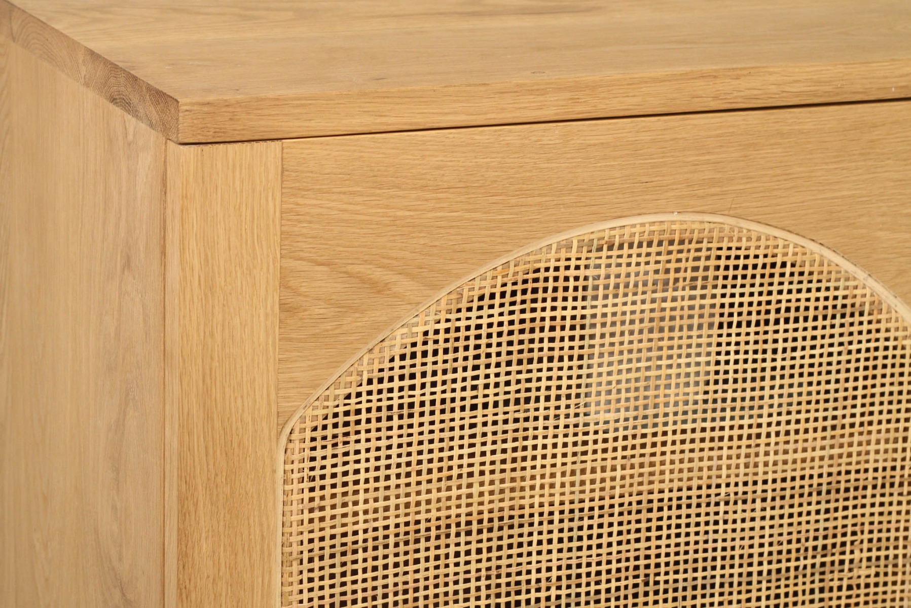 Clovelly Entertainment Unit Four Door Arch Windows Natural, W 200cm x D 40cm x H 60cm - Image 9