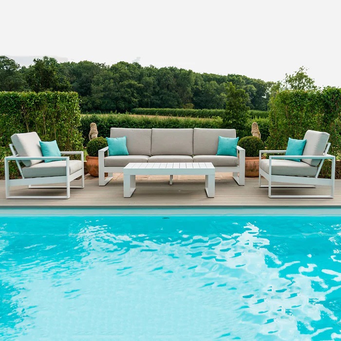 Shelta “Coolum" Resort Style Extra Large Outdoor Aluminium 4 Piece Lounge Set White (RRP $4499) LAST ONE!! - Image 2