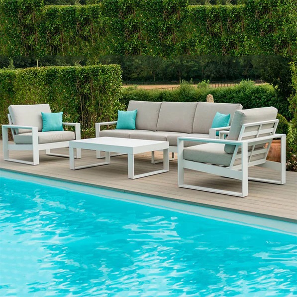 Shelta “Coolum" Resort Style Extra Large Outdoor Aluminium 4 Piece Lounge Set White (RRP $4499) LAST ONE!! - Image 3