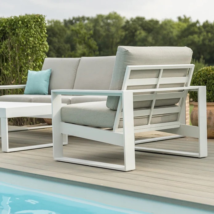 Shelta “Coolum" Resort Style Extra Large Outdoor Aluminium 4 Piece Lounge Set White (RRP $4499) LAST ONE!! - Image 4