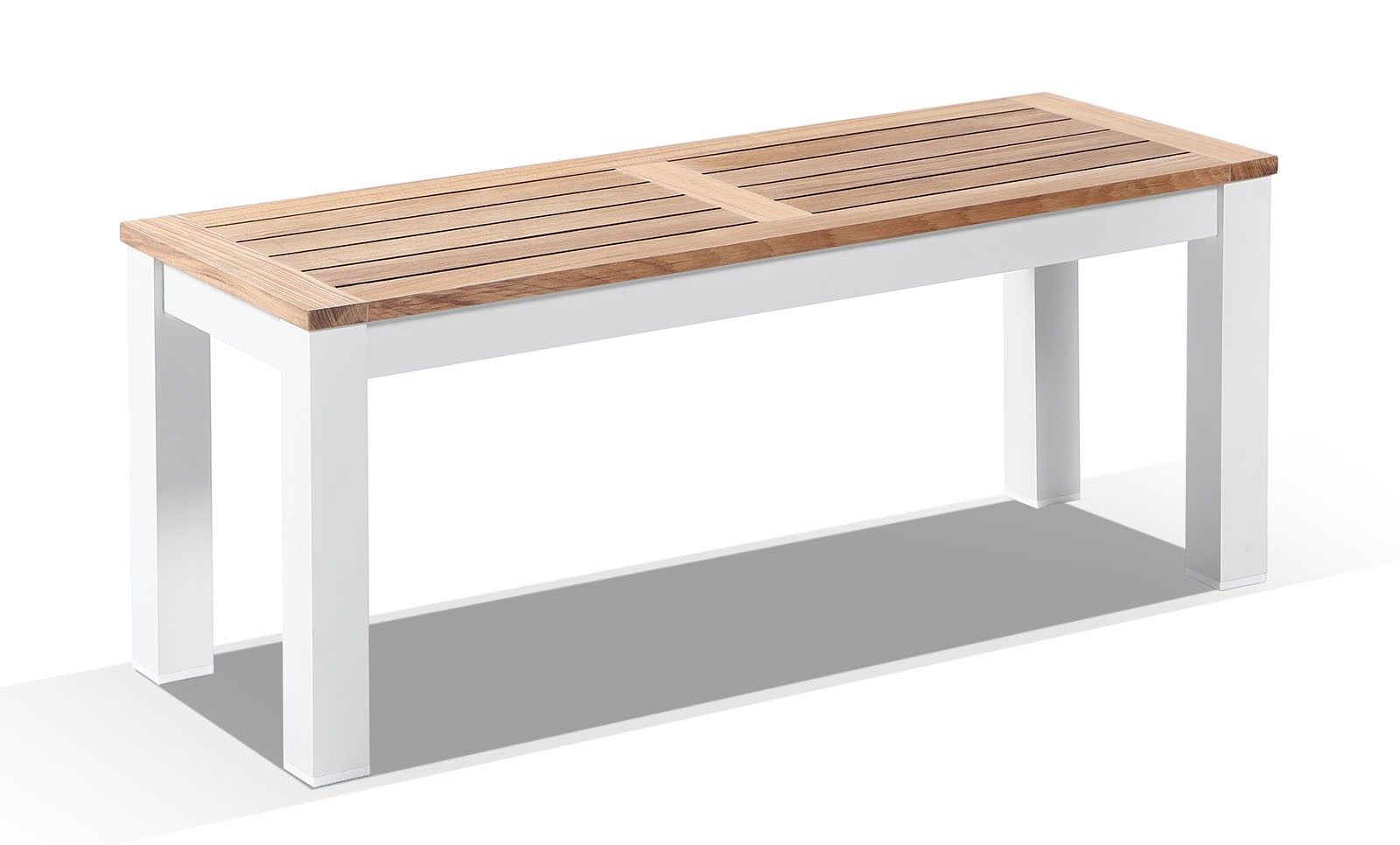 "Newport" Hamptons Style Outdoor Aluminium Lounge & Dining Setting in White with Denim Grey Cushions - Image 3