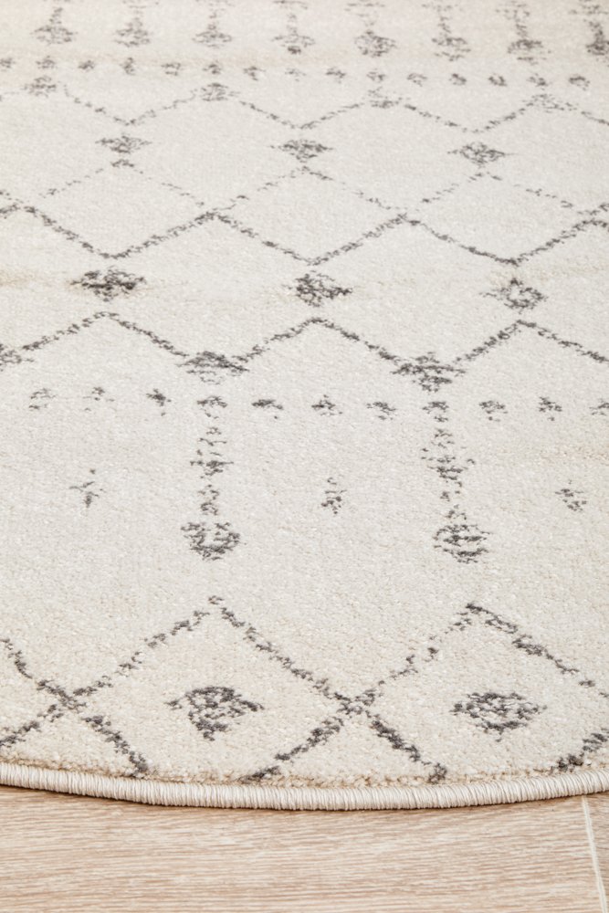 Chrome Elsa Hamptons Style Indoor Rug Silver Round - Image 4