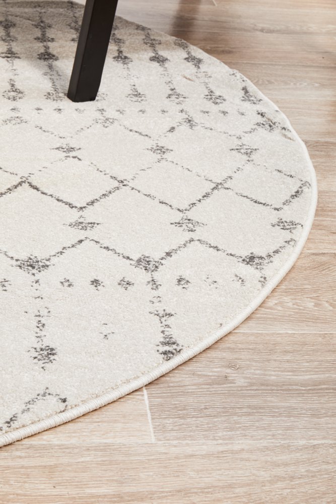 Chrome Elsa Hamptons Style Indoor Rug Silver Round - Image 5