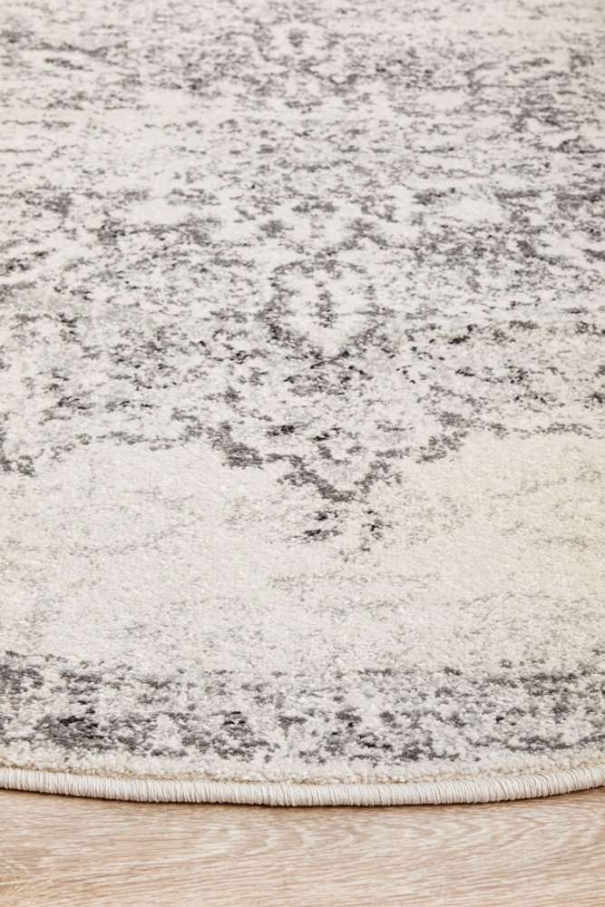 Chrome Rita Hamptons Style Indoor Rug Silver Round - Image 4
