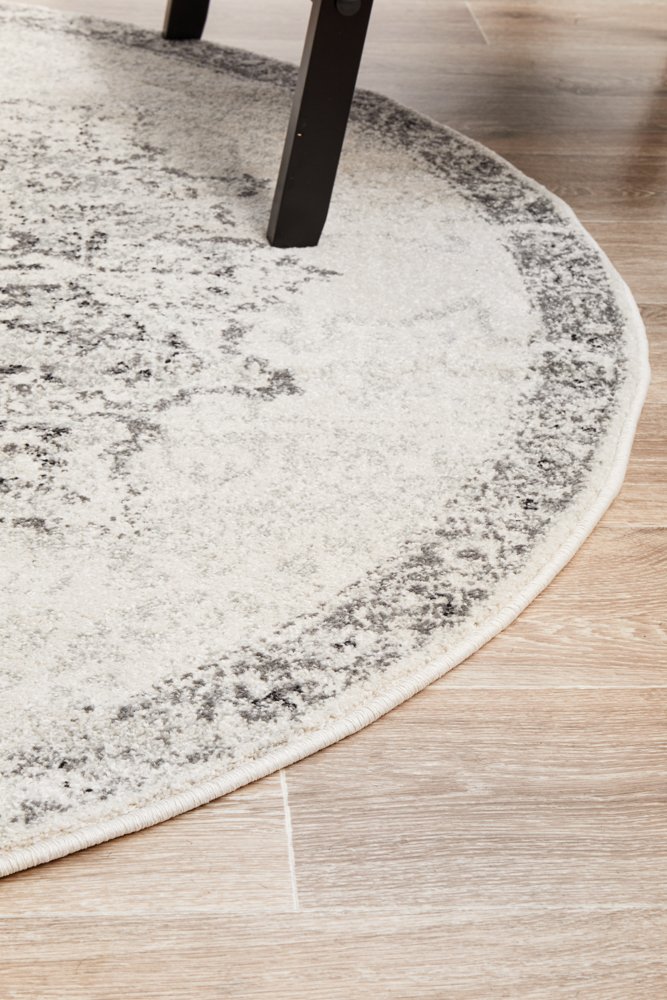 Chrome Rita Hamptons Style Indoor Rug Silver Round - Image 5