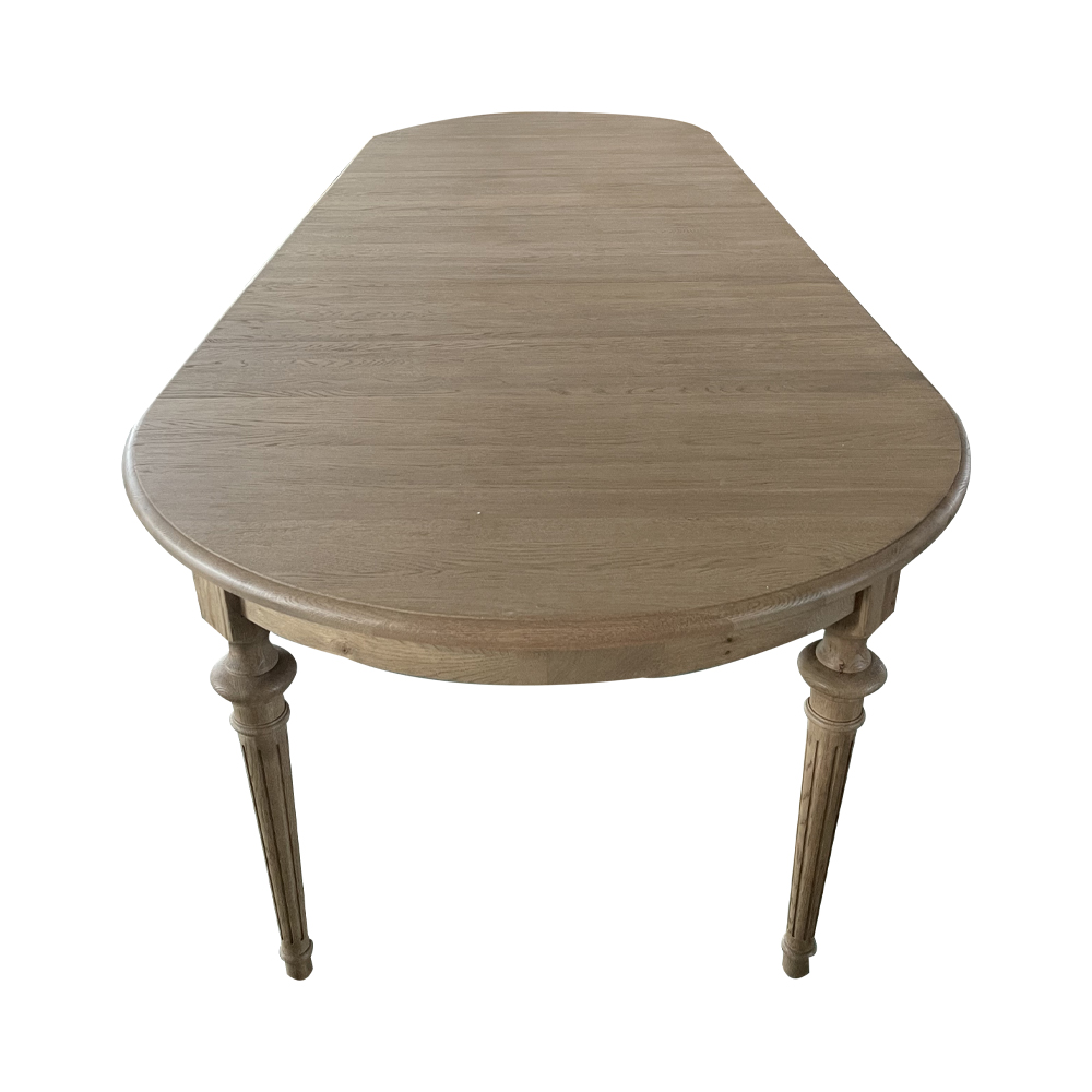 "Riviera" Hamptons Style Frech Provincial Solid Oak Extension Table Weathered Oak, 120-350cmW x 120cmD x 78cmH (RRP $5999) - Image 2