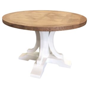 "Maine" Hamptons Style Parquetry Timber Round Dining Table, 120cm (RRP $2999)