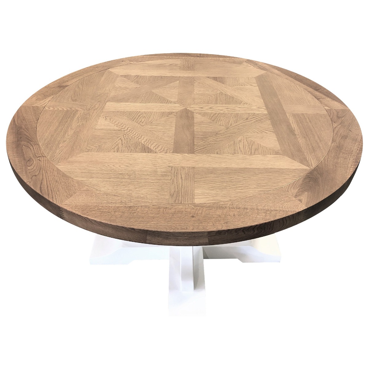 "Maine" Hamptons Style Parquetry Timber Round Dining Table, 120cm (RRP $2999) - Image 2