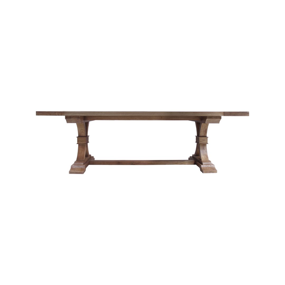 "Provence" Hardwood Timber Dining Table Mindi Brown, 240x120cm Seats up to 12 (RRP $2999) - Image 3