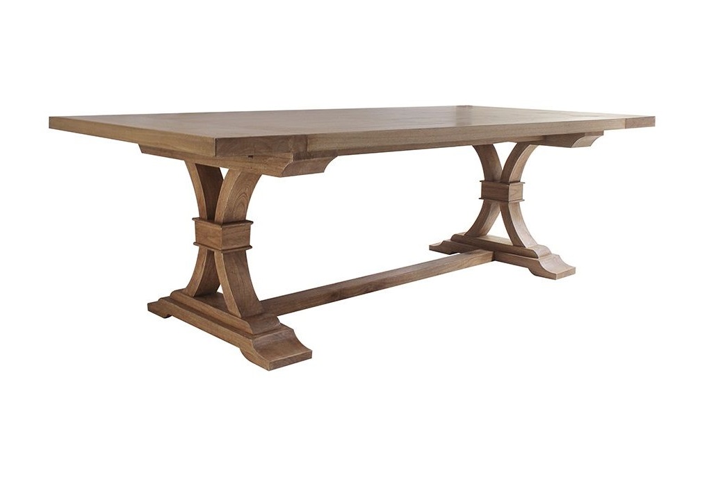 "Provence" Hardwood Timber Dining Table Mindi Brown, 240x120cm Seats up to 12 (RRP $2999) - Image 4