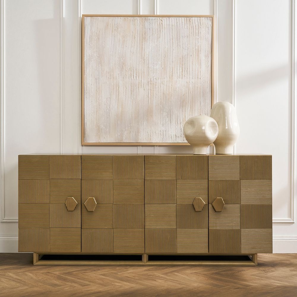 Alton Buffet Antique Gold, 180cm W x 46cm D x 80cm H (RRP $3179) - Image 2