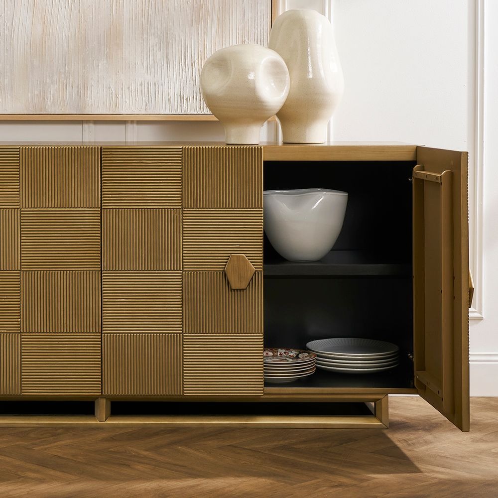Alton Buffet Antique Gold, 180cm W x 46cm D x 80cm H (RRP $3179) - Image 4