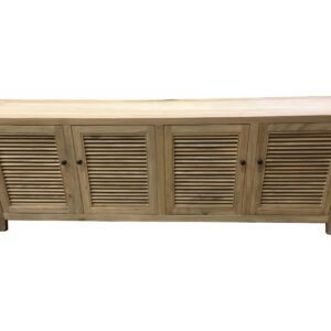 "Byron" Recycled Elm 4 Louvre Door Tall TV Entertainment Unit, 200cm x 40cm x 70cm (RRP $2499)
