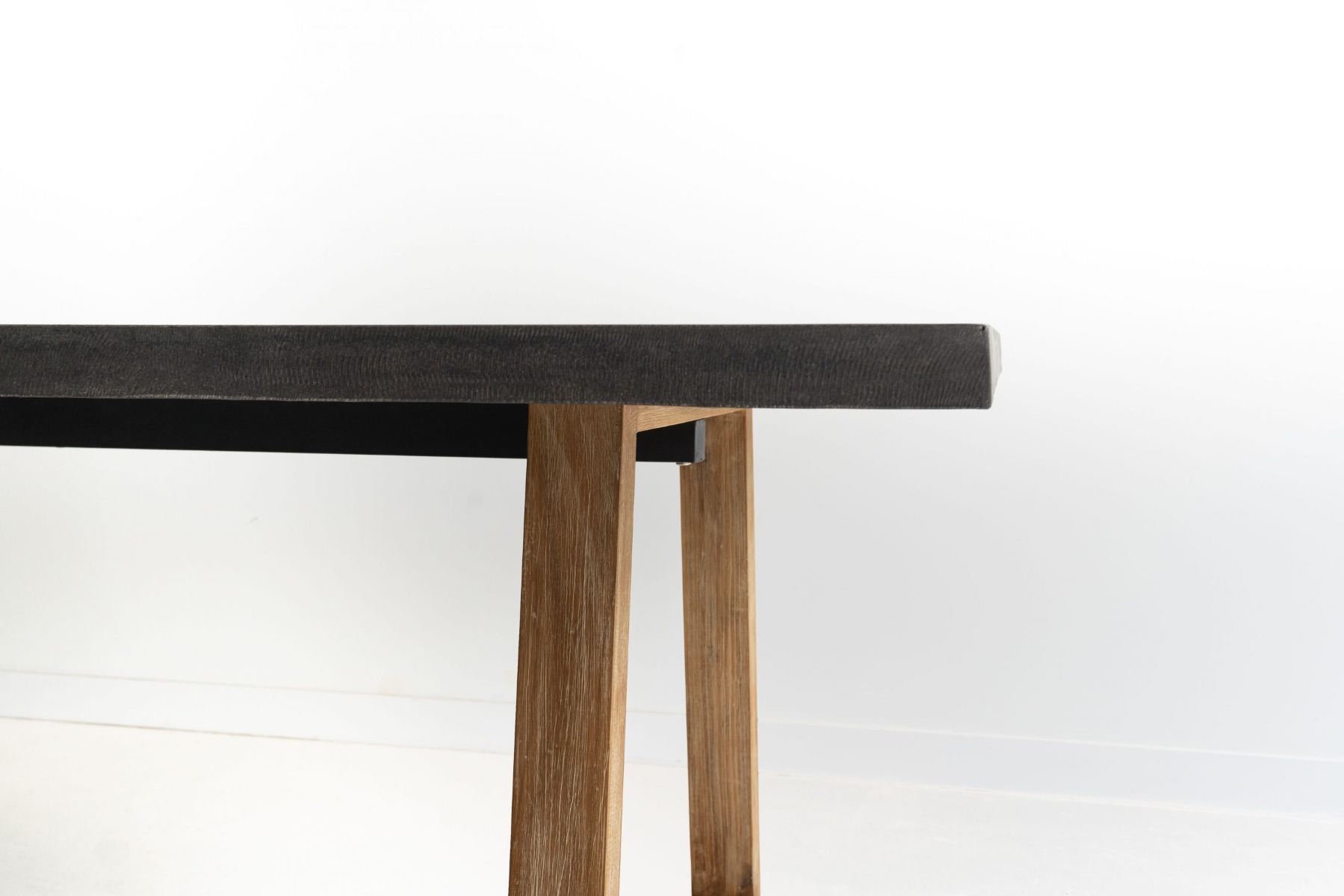 2.4m Sierra Elkstone Rectangular Dining Table – Ebony Black with Light Honey Legs - Image 9