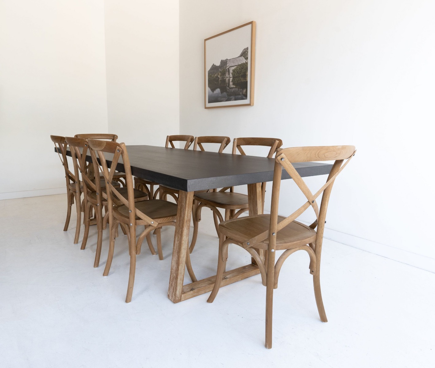 2.4m Sierra Elkstone Rectangular Dining Table – Ebony Black with Light Honey Legs - Image 5