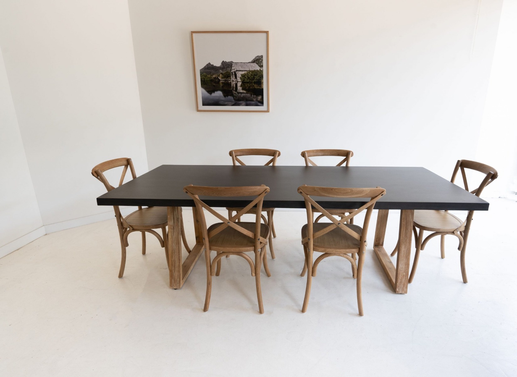 2.4m Sierra Elkstone Rectangular Dining Table – Ebony Black with Light Honey Legs - Image 6