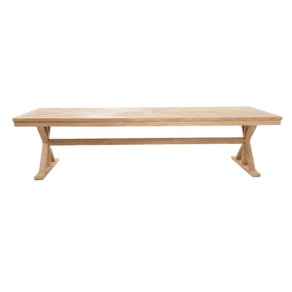 "Lake House" Solid Natural Teak Hardwood Timber Outdoor Dining Table, 300cm x 100cm - Image 2
