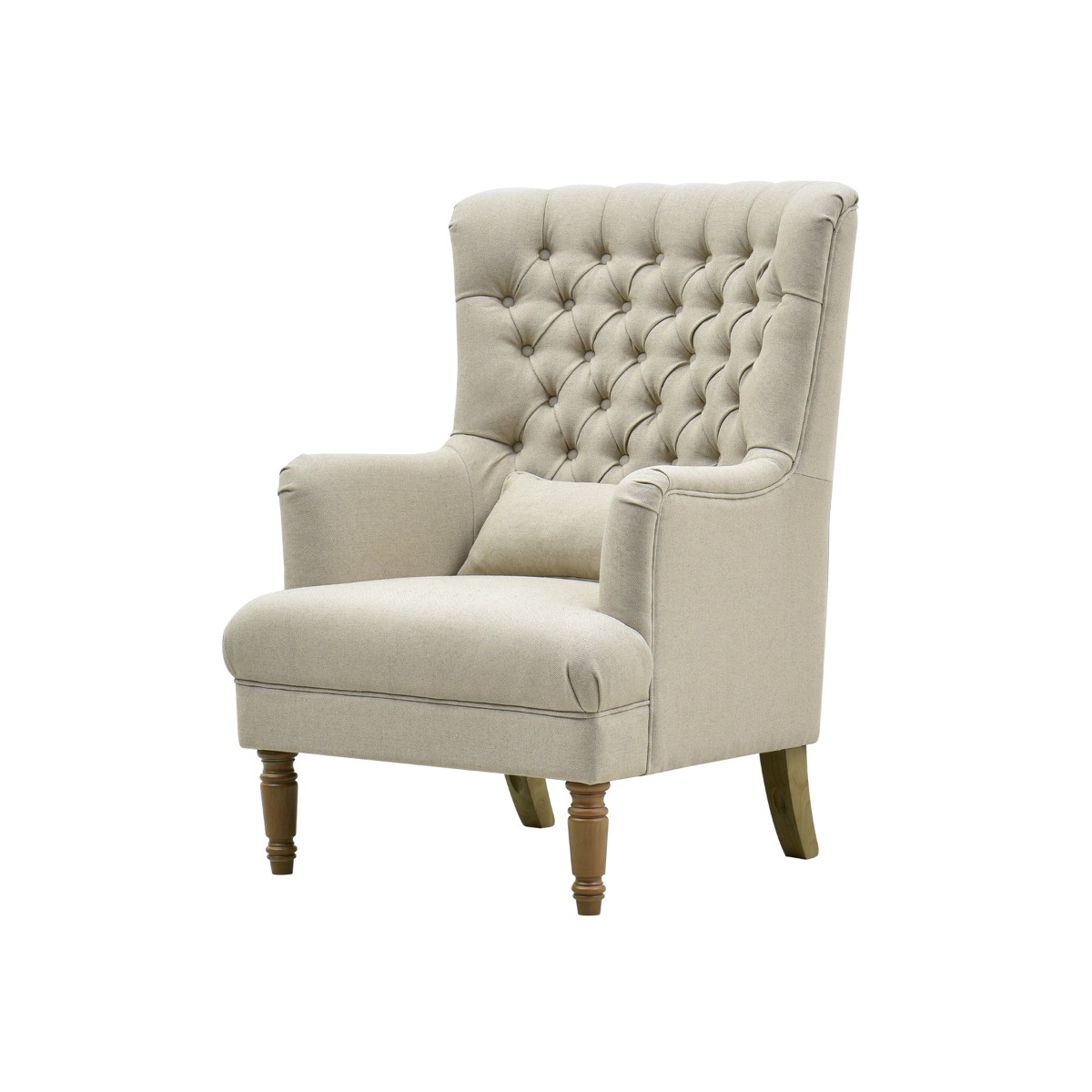 Bayside Hamptons Buttoned Armchair Linen Blend Natural, 78cm x 87cm x 109cm (RRP $1499) - Image 9