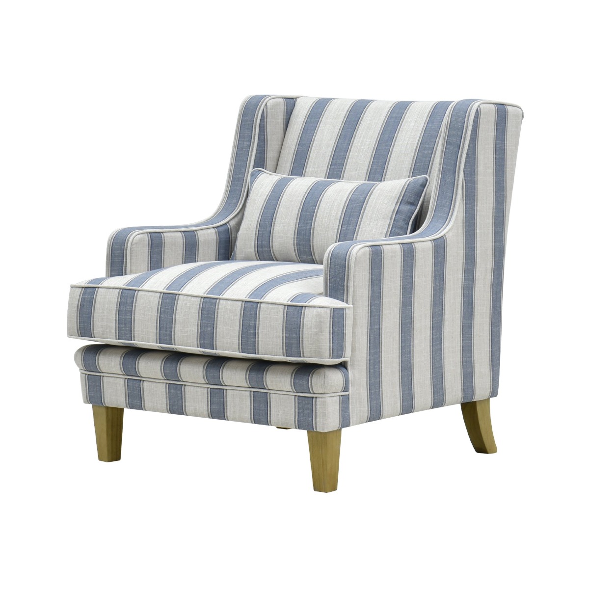 Bondi Hamptons Armchair Blue Sky Stripe, W 92cm D 85cm H 94cm (RRP $1499) - Image 8