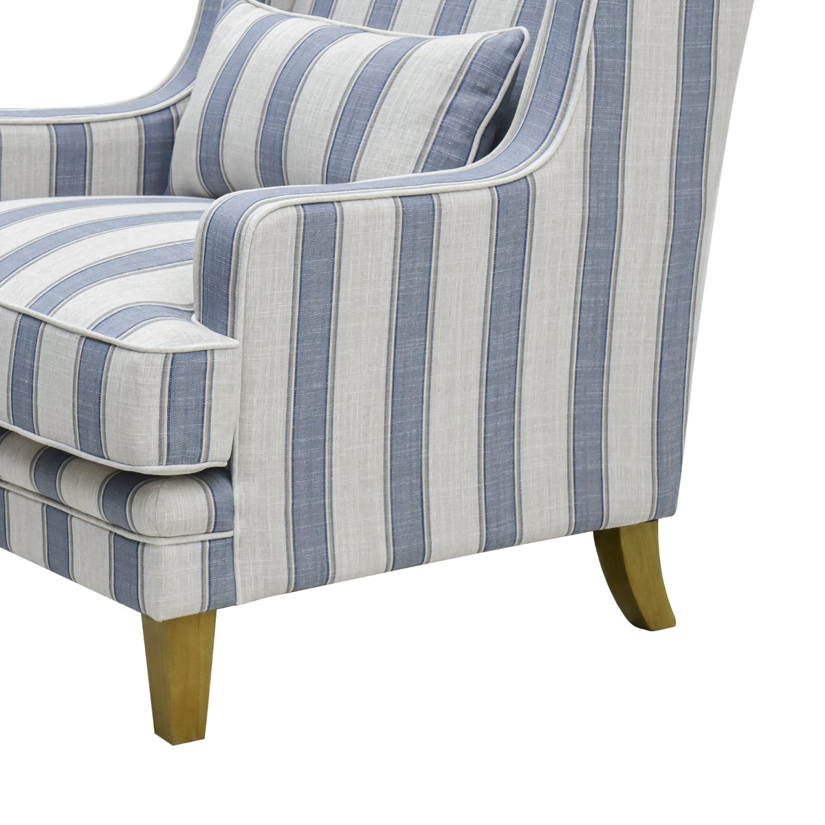 Bondi Hamptons Armchair Blue Sky Stripe, W 92cm D 85cm H 94cm (RRP $1499) - Image 5