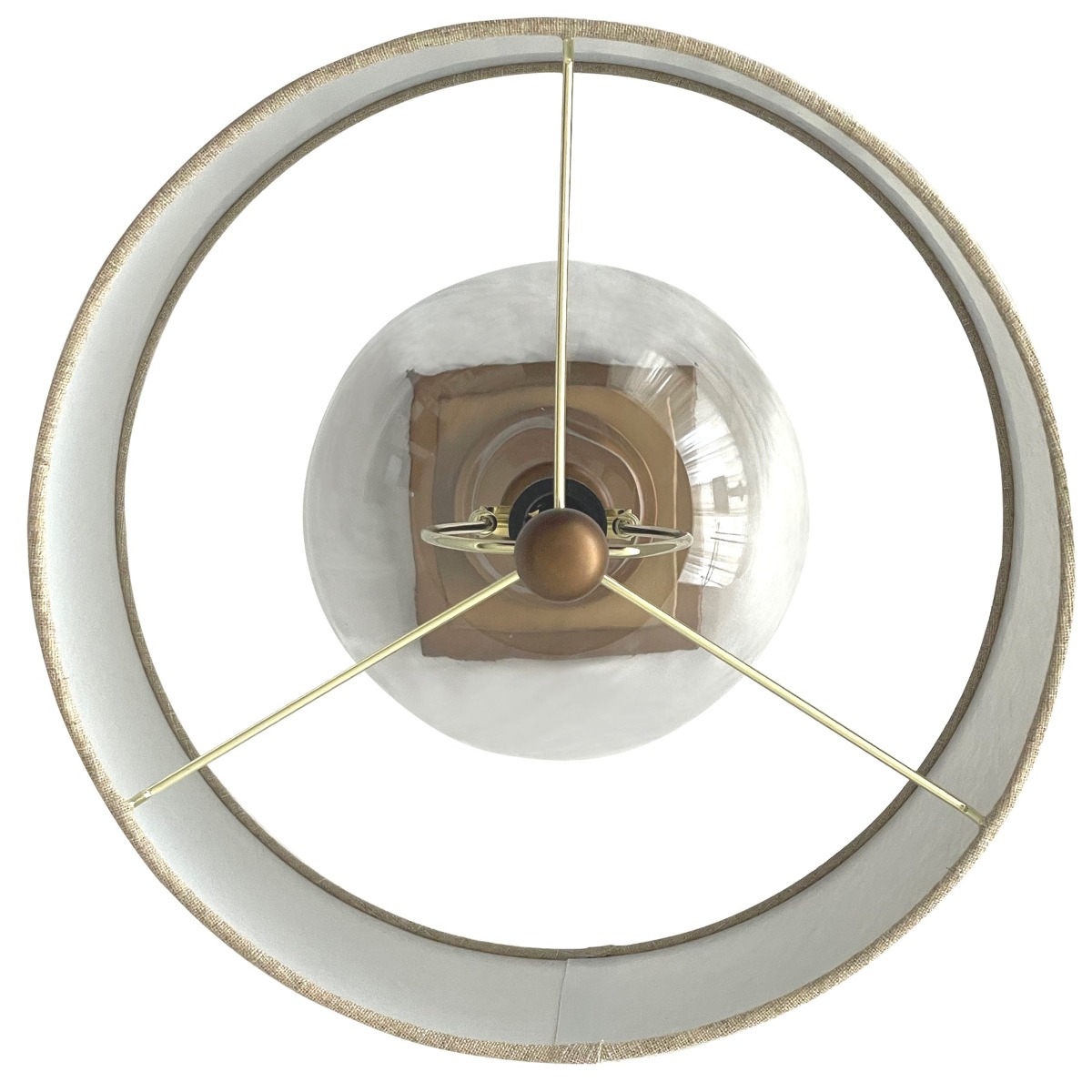 Ivy Small Antique Brass And Glass With Natural Linen Shade (RRP $289) - Image 4