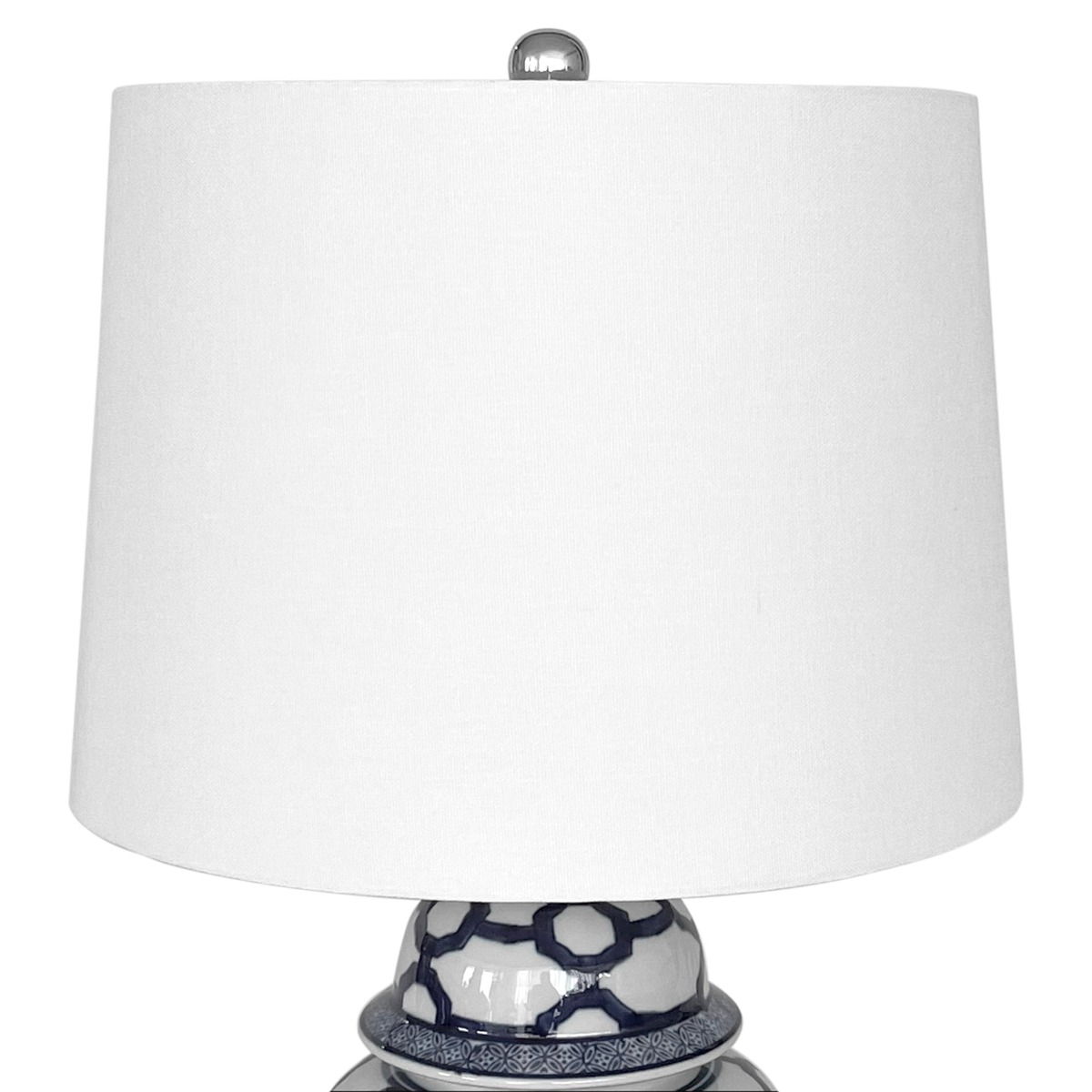 Lucca Small Blue & White Jar Shaped Lamp W/ Shade - Lamp Base & Shade (RRP $399) - Image 7