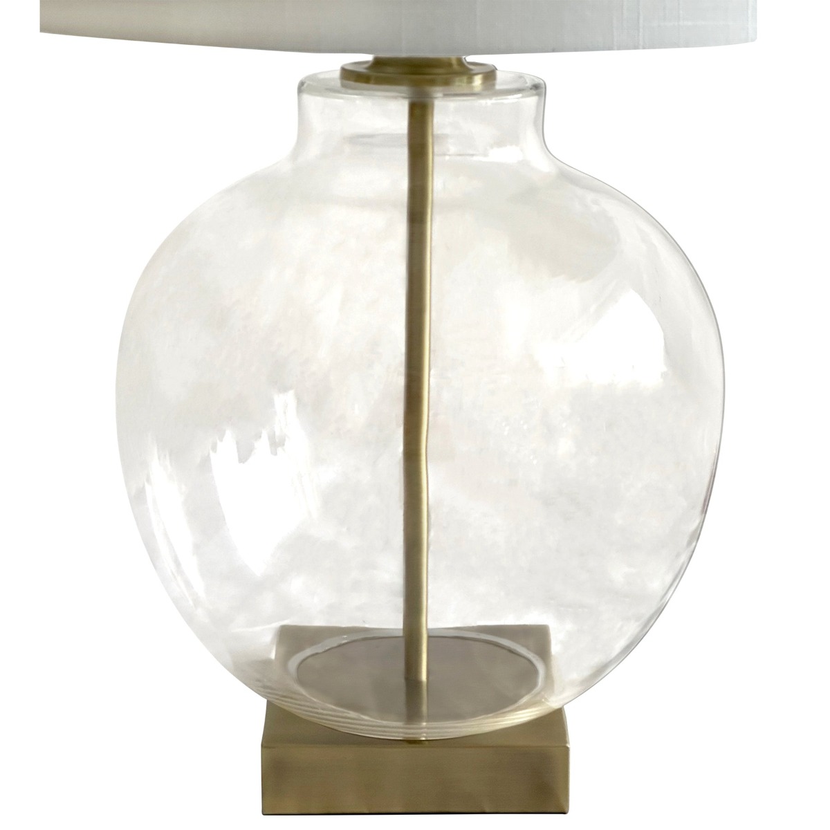 Ellyn Glass and Brass Lamp with White Linen Shade - Lamp Base & Shade (RRP $259) - Image 4