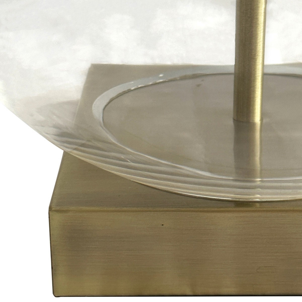 Ellyn Glass and Brass Lamp with White Linen Shade - Lamp Base & Shade (RRP $259) - Image 5