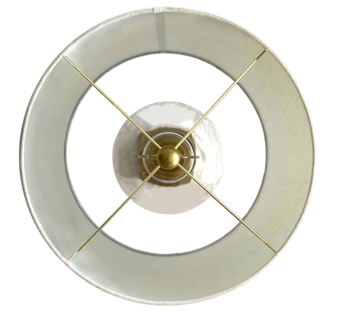 Ellyn Glass and Brass Lamp with White Linen Shade - Lamp Base & Shade (RRP $259) - Image 6