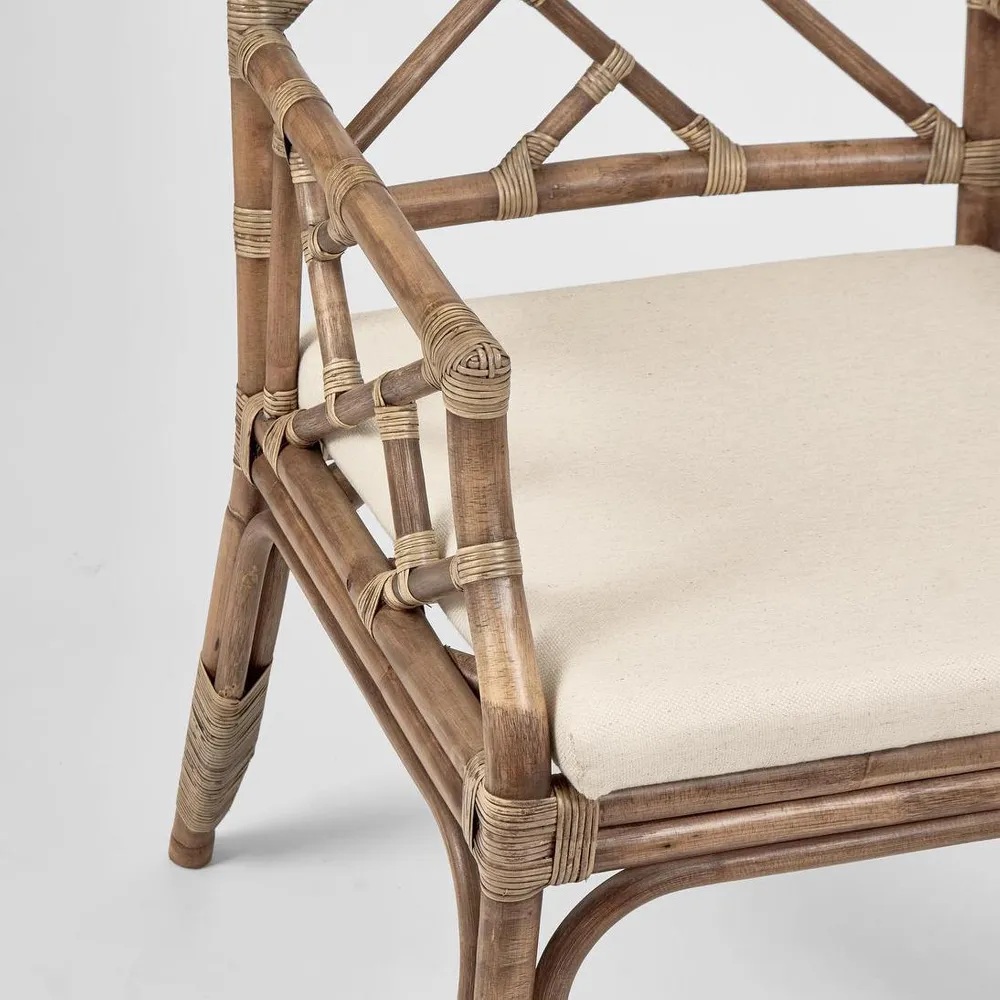 Dynasty Hamptons Style British Colonial Dining Carver Chair Natural, L 57cm W 60cm H 100cm (RRP $799) - Image 5